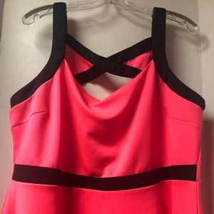 Neon pink and black tank